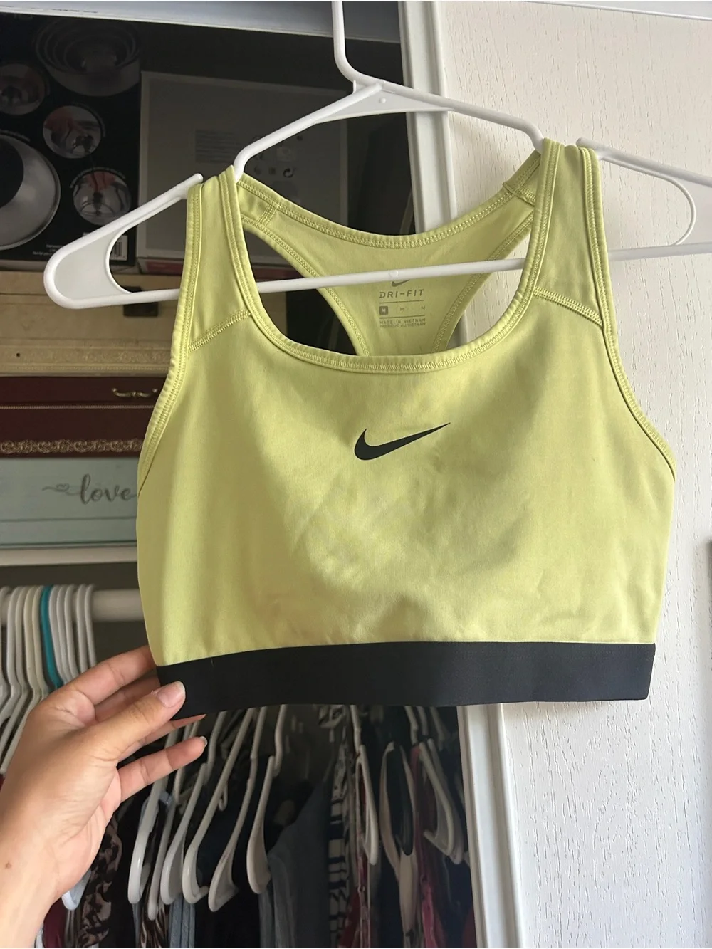 Nike Lime Green Sports Bra with Black Band